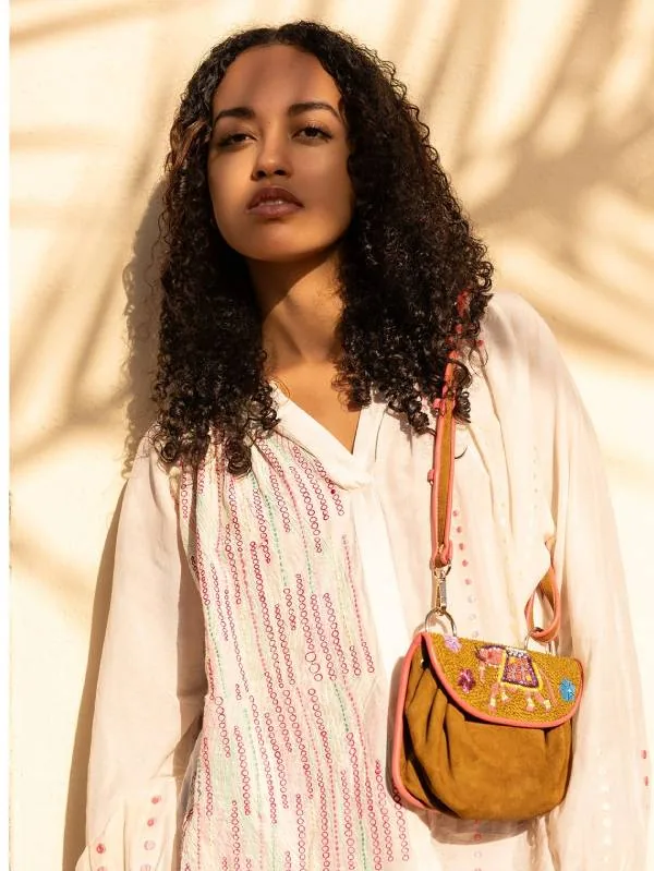 KIPLING ACCORDION BAG - suede spice-ochre alternate view