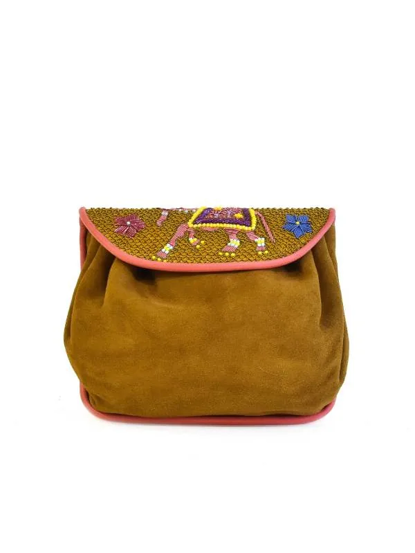 KIPLING ACCORDION BAG - suede spice-ochre