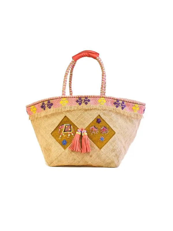 KIPLING BASKET-LARGE - jute ochre